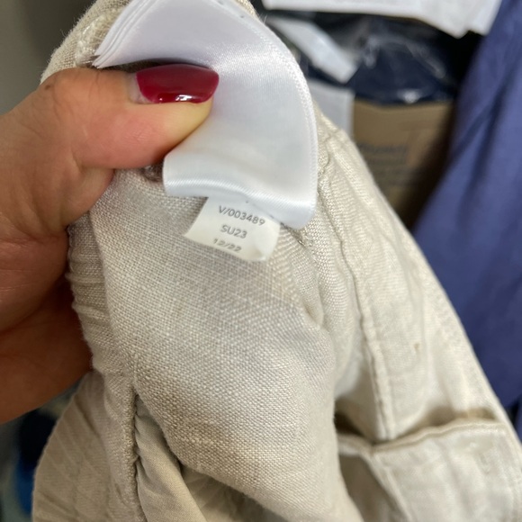 Athleta Women’s Voyager Linen Ankle Pants Elastic Waist Sz 16 Casual Relax Fit - Picture 8 of 11